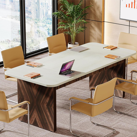 Conference Table with Wooden Base for Office Meeting and Boardroom